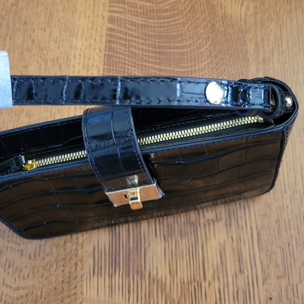 J. Crew Eddie 3-in-1 bag in Croc-embossed Italian Leather - black - Picture 5 of 9